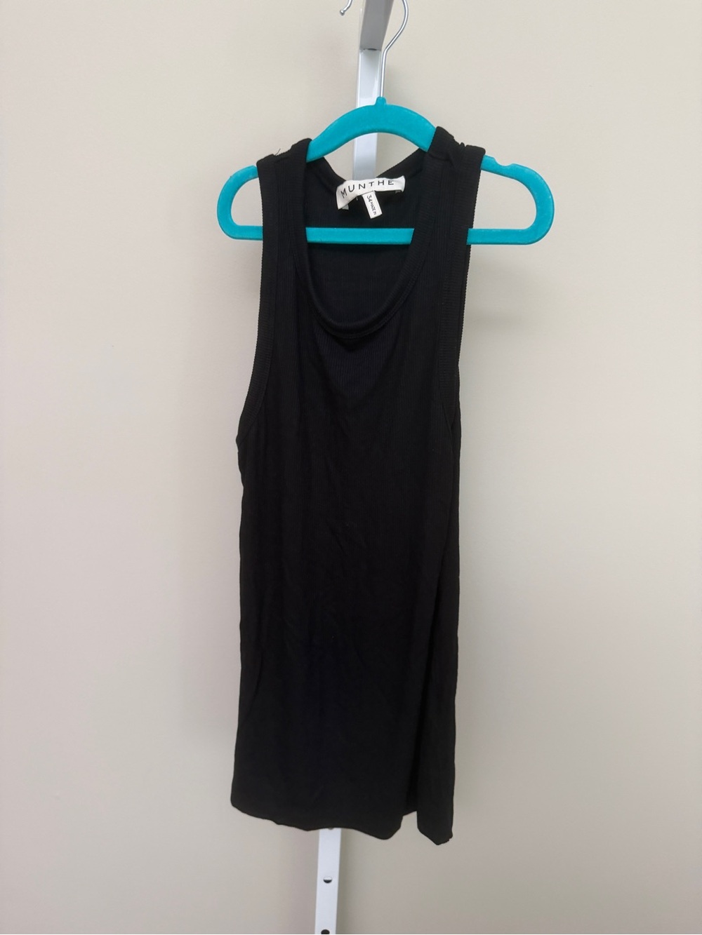 Munthe Black Ribbed Tank Top size 34 - XS